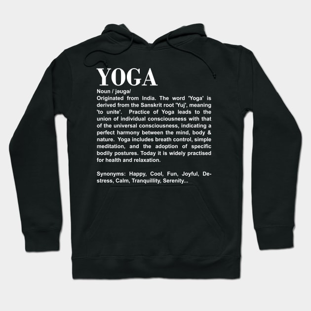 Yoga Synonyms Hoodie by Koolstudio